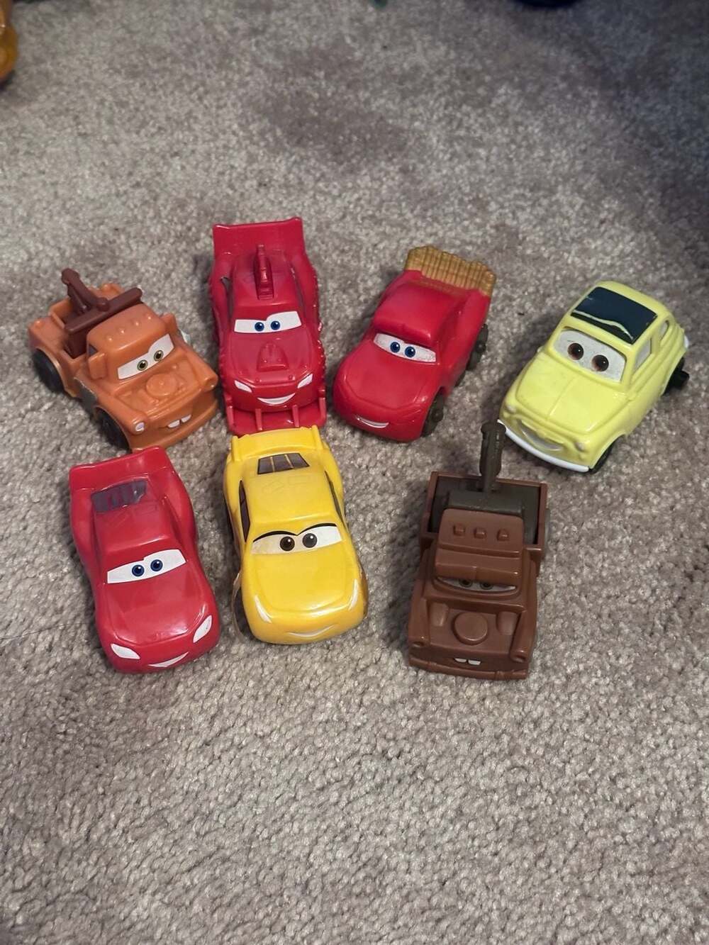 Lot of 7 Disney Pixar Cars 'Cars on the Road' McDonald's Happy Meal Toys
